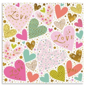 Colourful Hearts Greeting Card